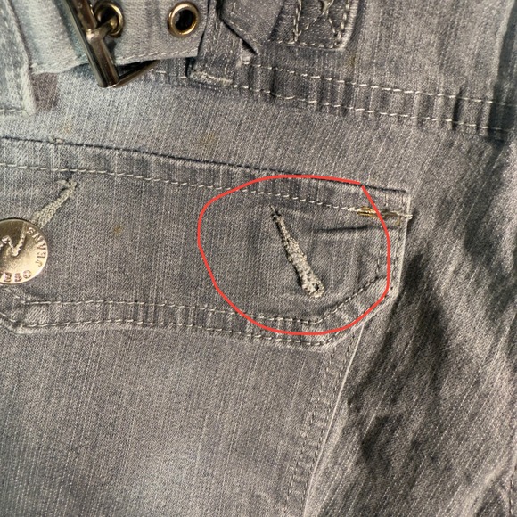 MEESO Premium Pants Gray Wash Buckle Accent Low Rise Women's Size‎ 9 - Picture 5 of 11